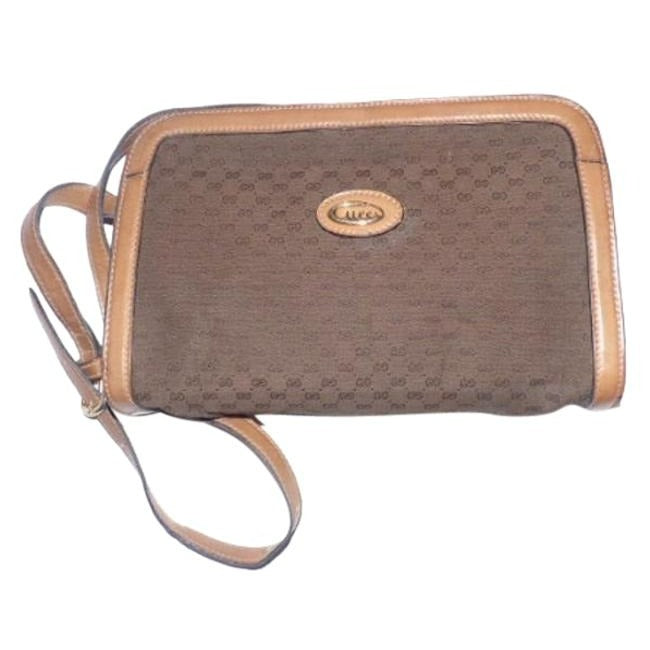Gucci   Camel Leather Brown Small G Logo Print Cross Body