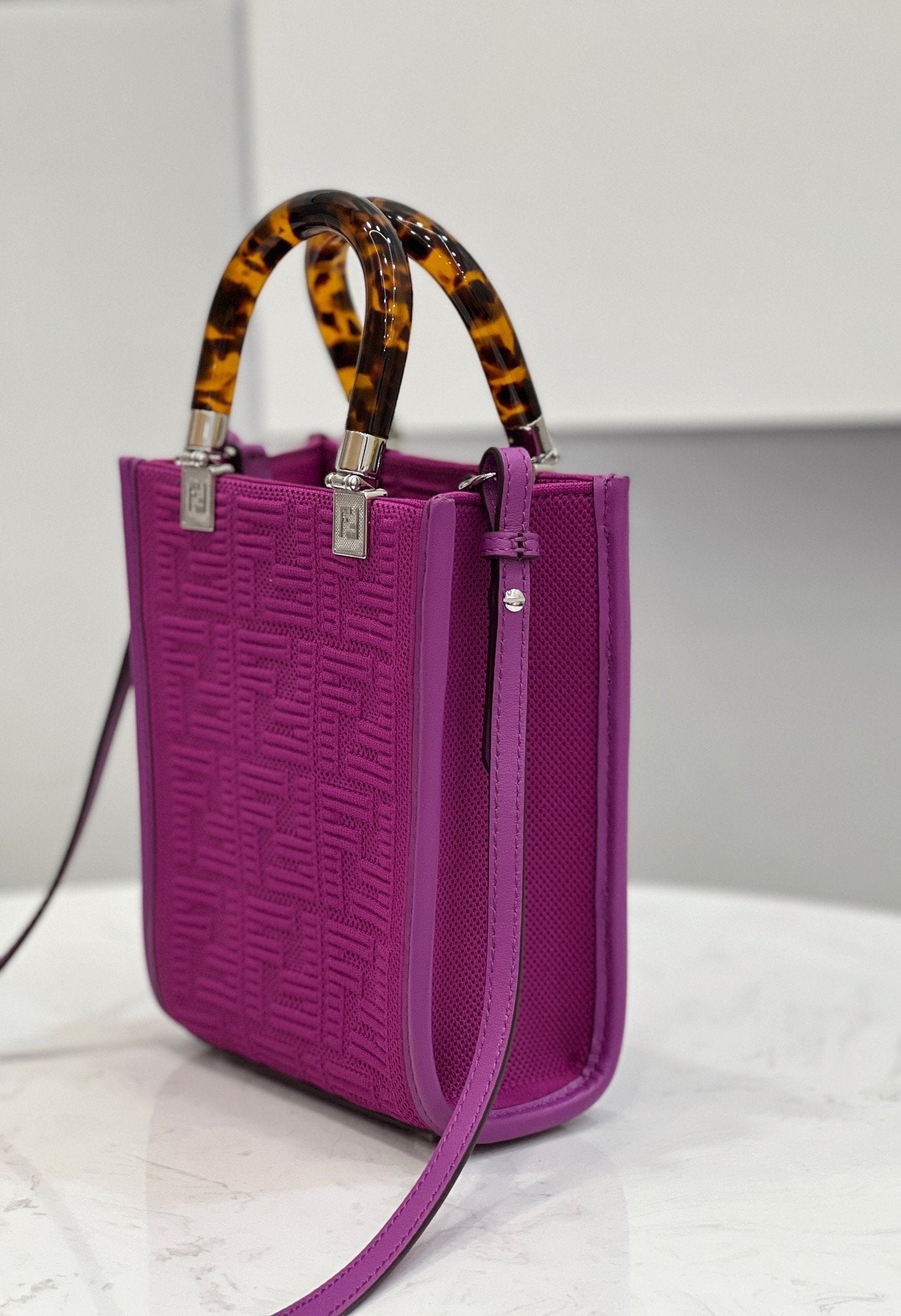 Top QualityTop Quality Mini Sunshine Shopper Purple For Women, Women’s Handbags, Shoulder And CrossBody Bags 7.1in/18cm FF 8BS051