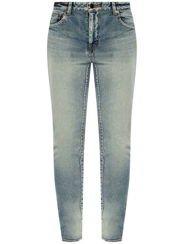 Luxury Saint Laurent Trending 2025 Women's Denim Skinny Jeans Light Blue