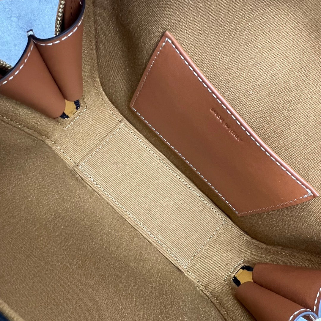 Top Quality Mini Bowling Bag In Triomphe Canvas Tan For Women 8in/20cm 110462EKX.04LU