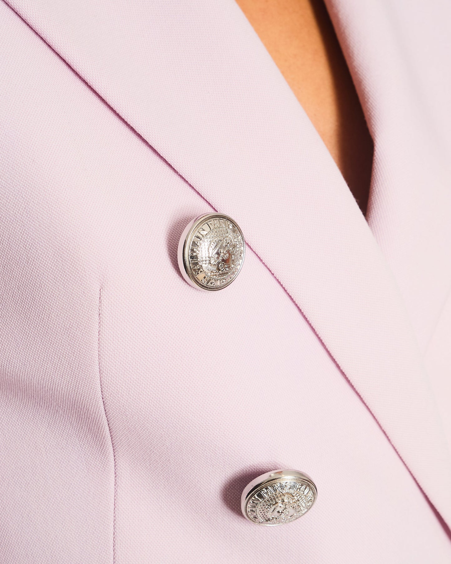 Balmain Lilac Wool Blazer Jacket with Silver Buttons Size FR 34 (UK 6)