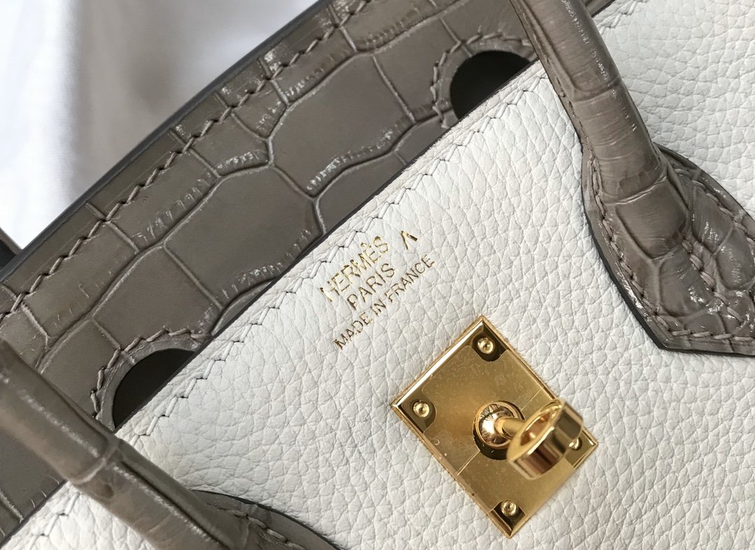 Top Quality Birkin White For Women Gold Toned Hardware 11.8in/30cm