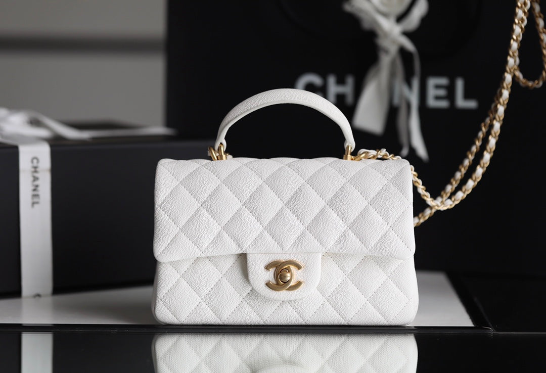 CHLMini Top Qualityapbag With Top Handle White For Women 7.8in/20cm