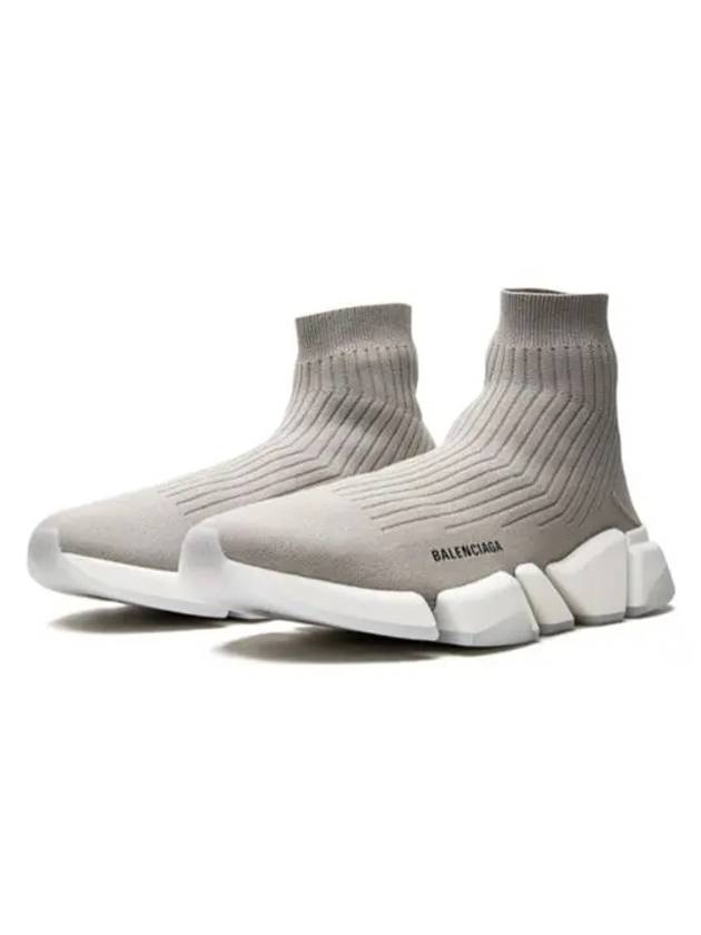 Luxury Balenciaga Trending 2025 Speed 2.0 Knit High Top Sneakers Grey