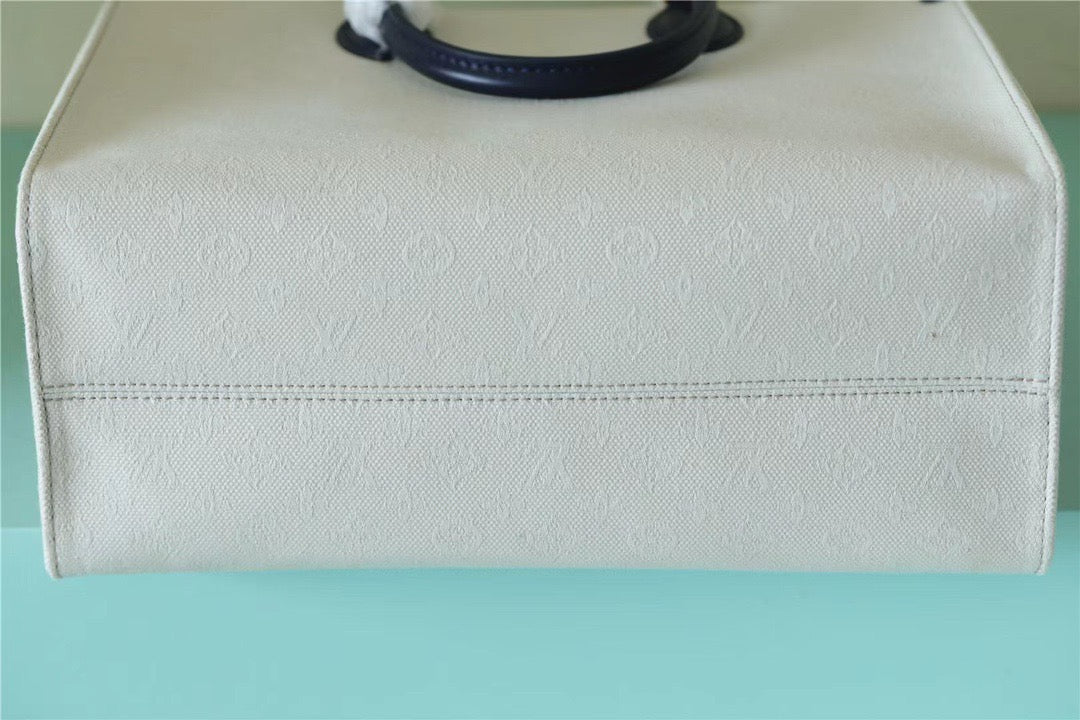 Top Quality Onthego MM Monogram Giant And Raffia White/ Black For Women,  Shoulder And Crossbody Bags 35cm/13.8in Top Quality 