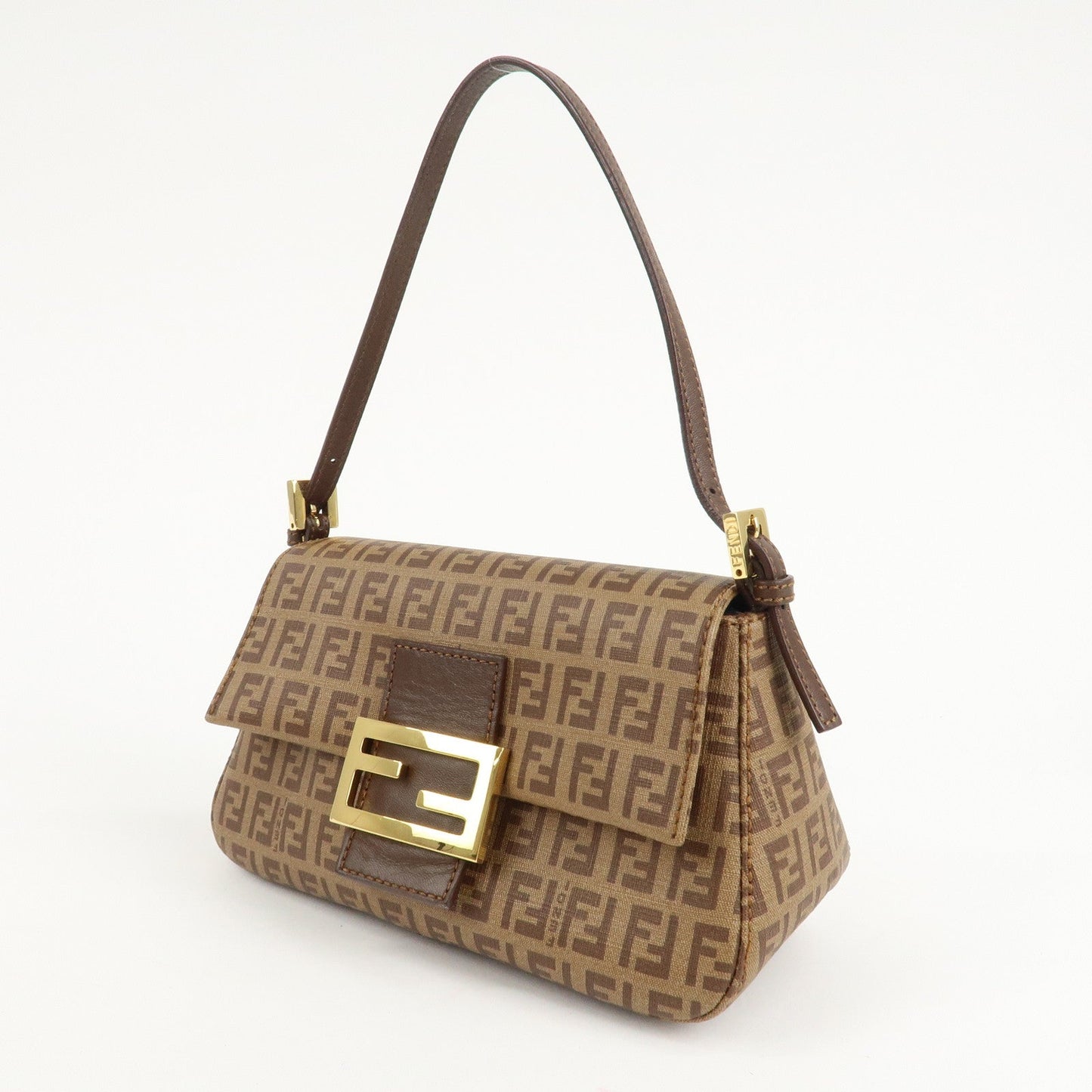 FENDI Zucchino Mini Mamma Baguette PVC Leather Hand Bag 8BR180  d