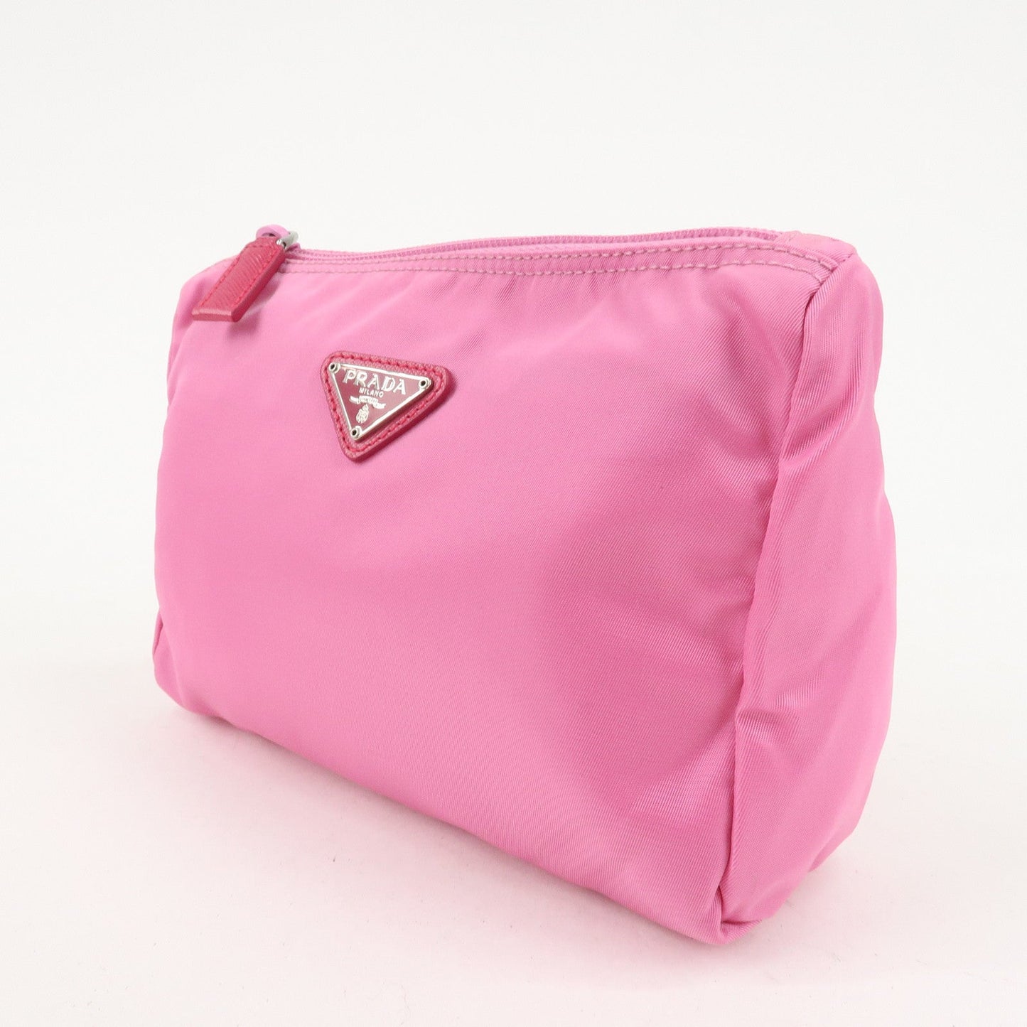PRADA Nylon Saffiano Leather Pouch Begonia 1N0011  d