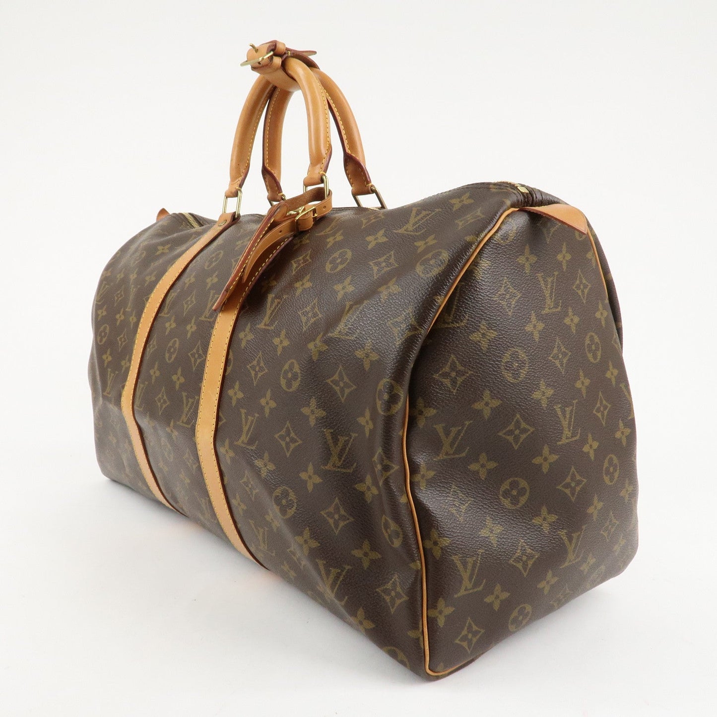 Louis Vuitton Monogram Keep All 50 Boston Bag Brown M41426  d