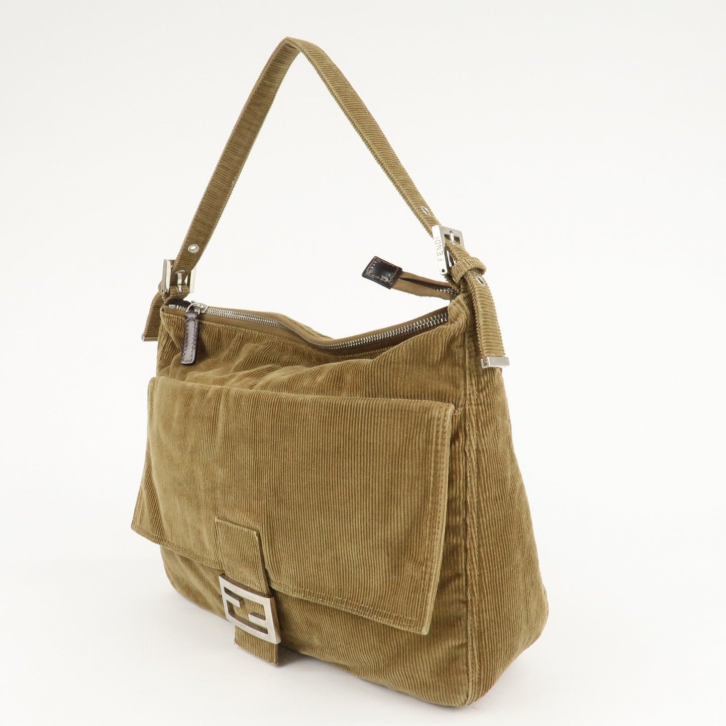 FENDI Corduroy Shoulder Bag Hand Bag Brown  d