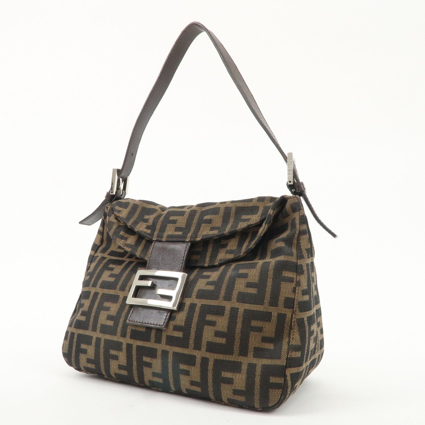 FENDI Zucca Canvas Leather Shoulder Bag Hand Bag 26423 d F/S  d
