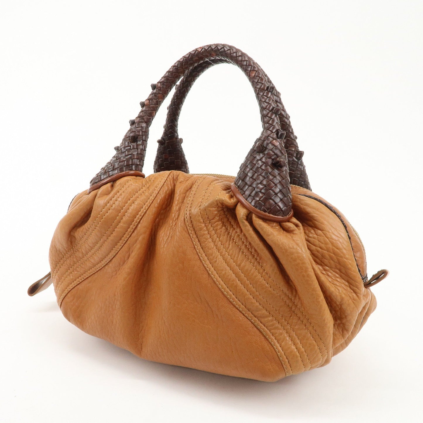 FENDI Leather Mini Spy Bag Hand Bag Brown Dark Brown 8BL078  d