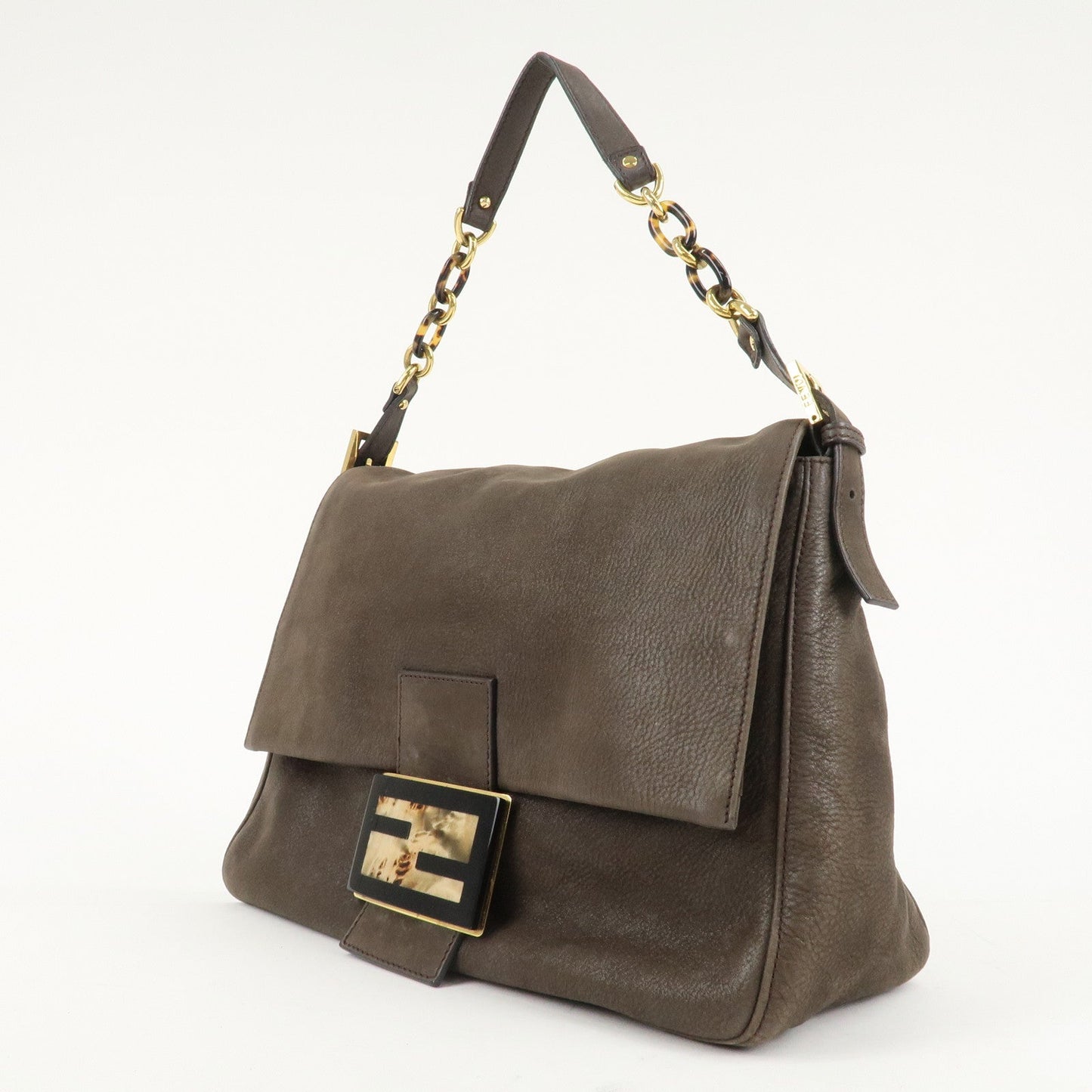 FENDI Big Mamma Baguette Leather Chain Shoulder Bag 8BR638  d