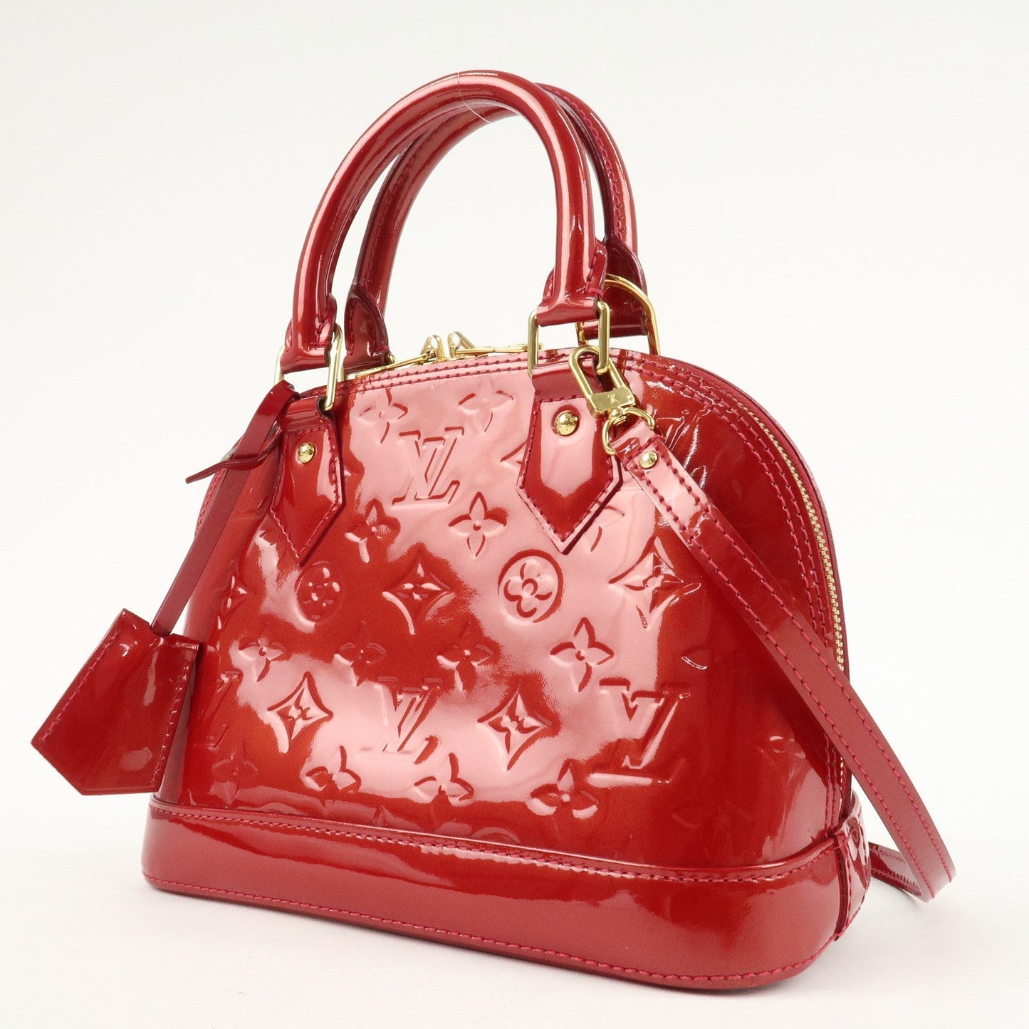 Louis Vuitton Monogram Vernis Alma BB 2Way Bag Red M91606  d