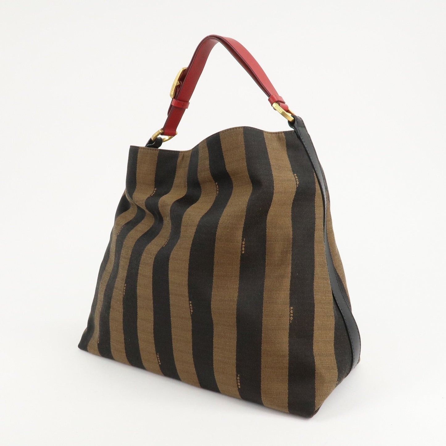 FENDI Pequin Canvas Leather Shoulder Bag Beige Black Brown 8BR653  d