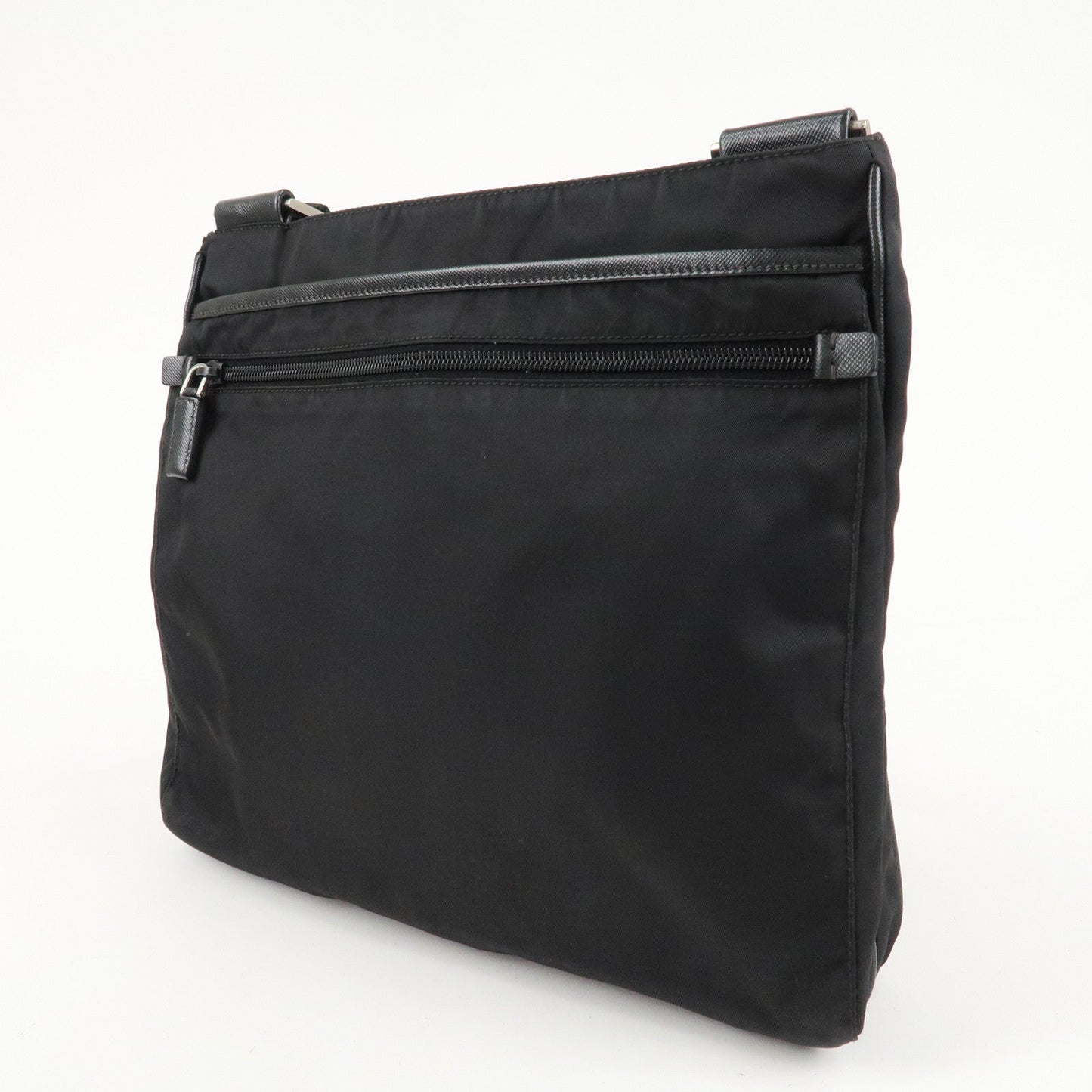 PRADA Logo Nylon Leather Shoulder Bag Crossbody Bag Black  d