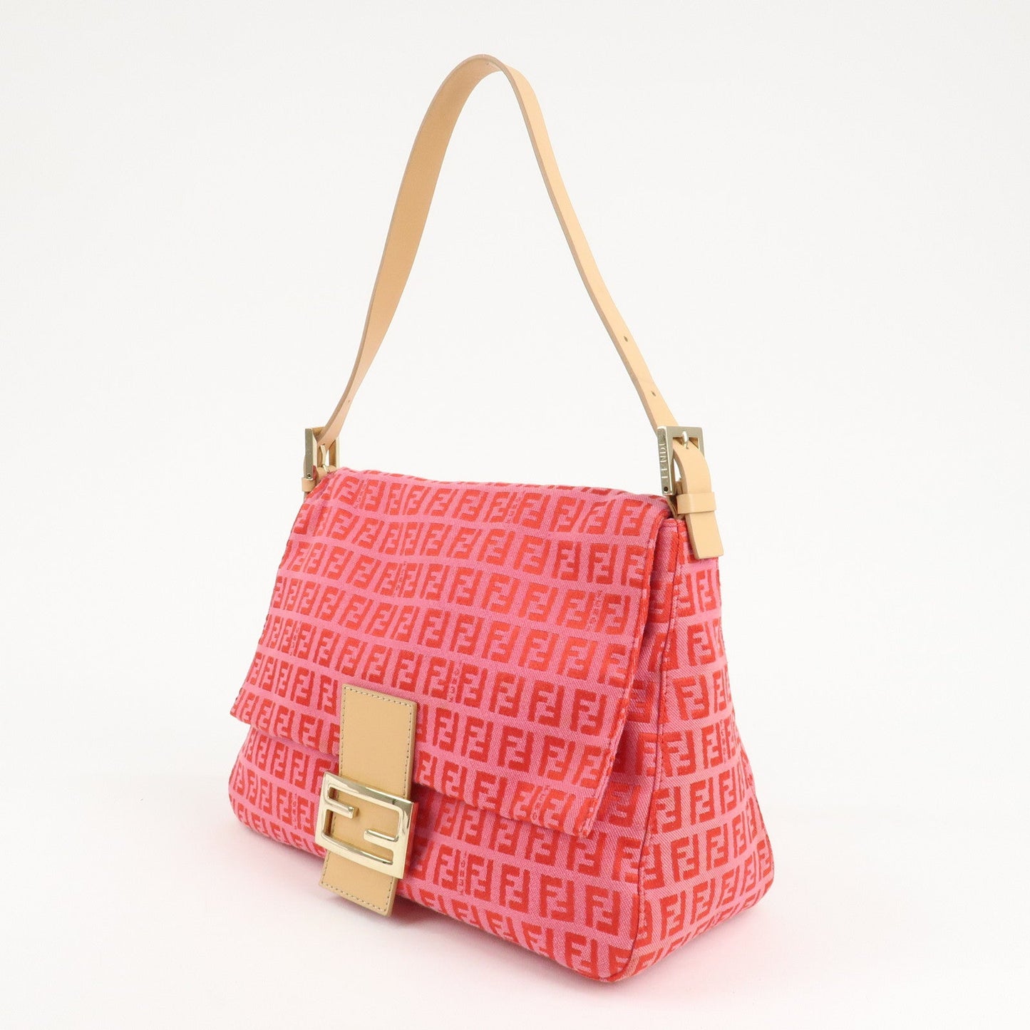 FENDI Mamma Baguette Zucchino Canvas Leather  Shoulder Bag 8BR001  d