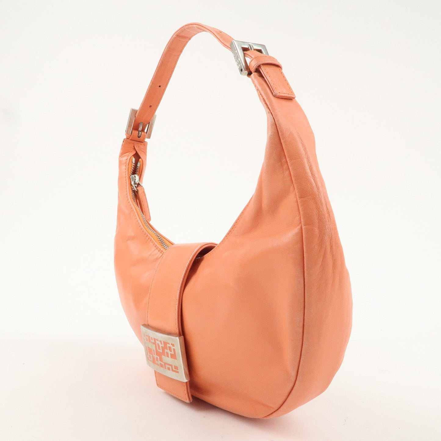 FENDI Leather Shoulder Bag Hand Bag Pink 16321