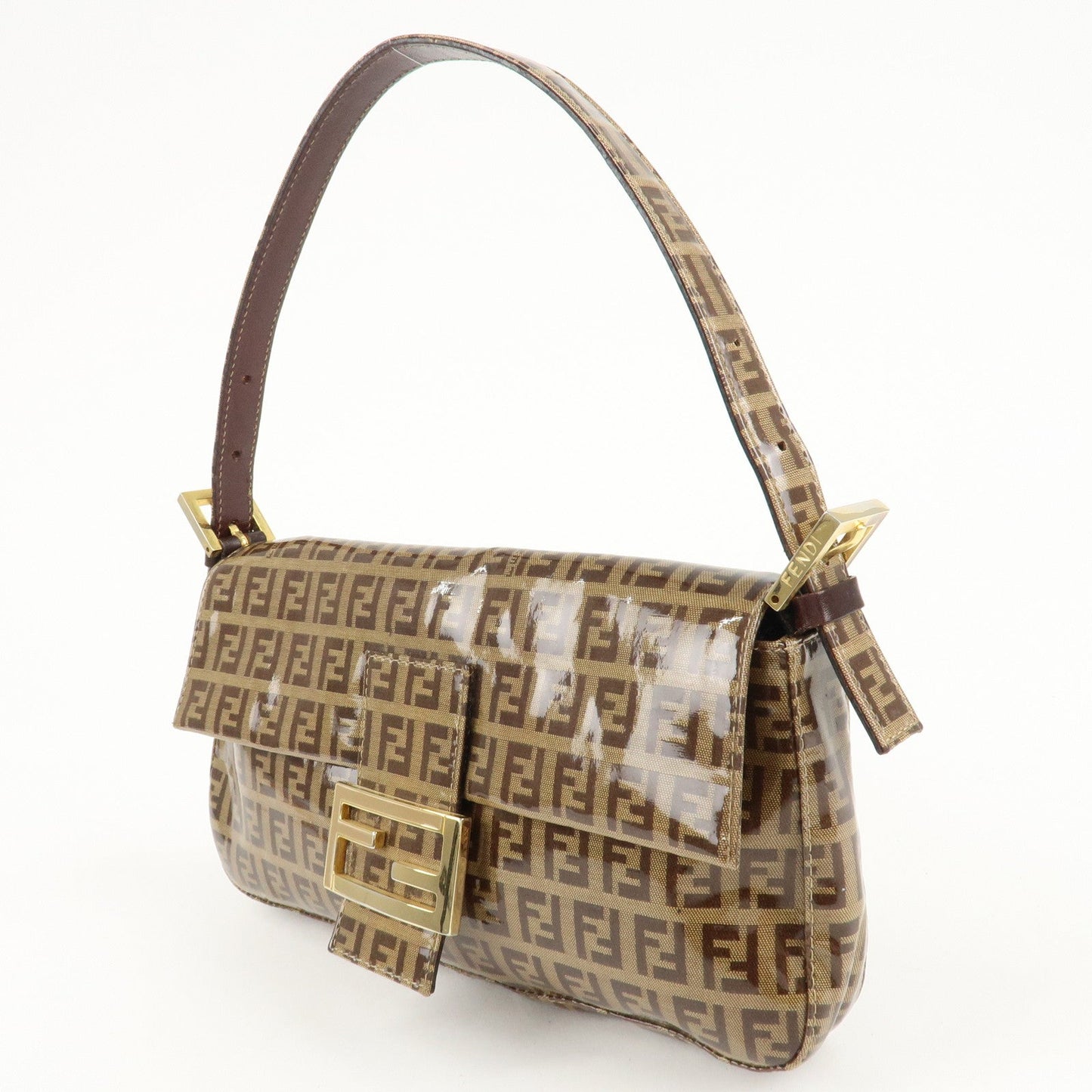 FENDI Mamma Baguette Zucchino PVC Leather Shoulder Bag 26424  d
