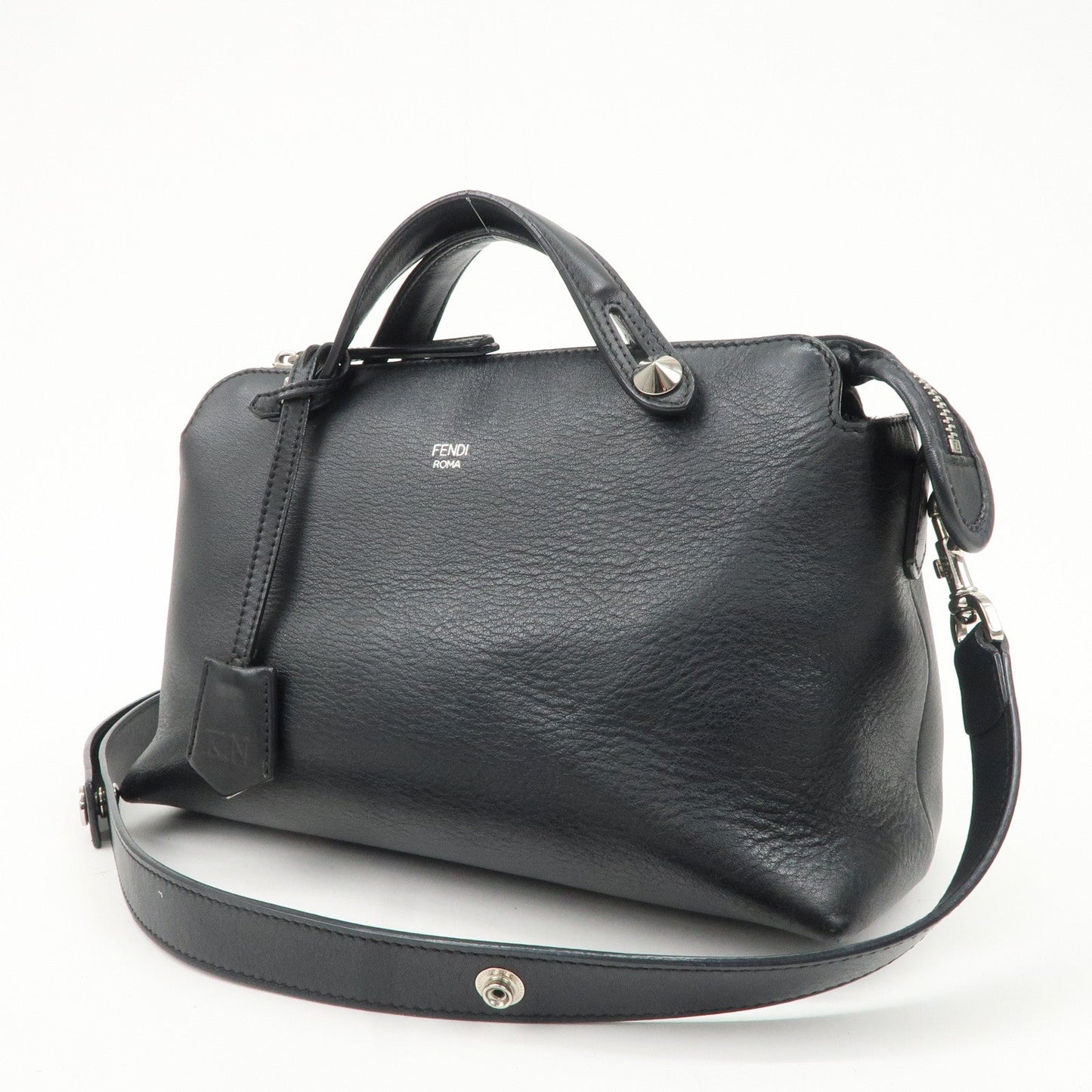 FENDI Bay The Way Leather 2Way Bag Shoulder Bag Black 8BL124  d