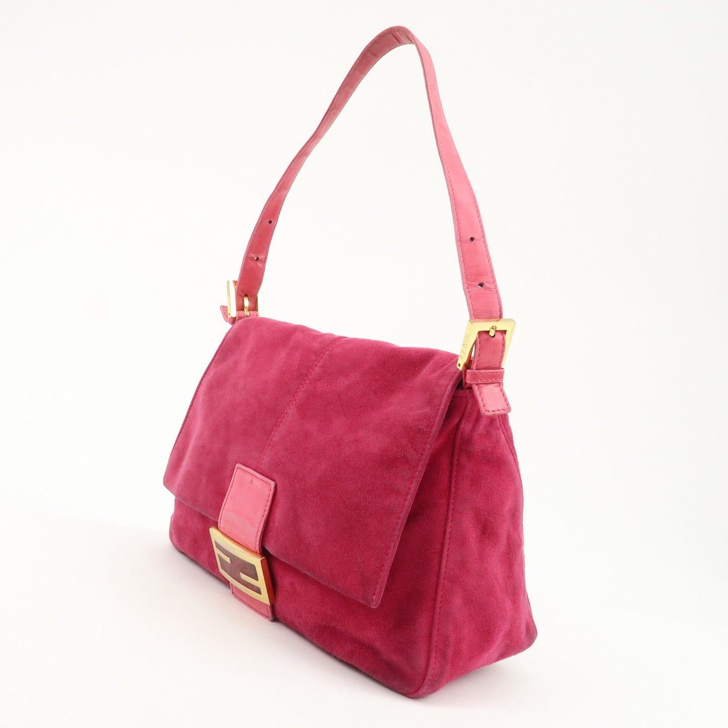 FENDI Mamma Baguette Suede Leather Shoulder Bag 26325  d