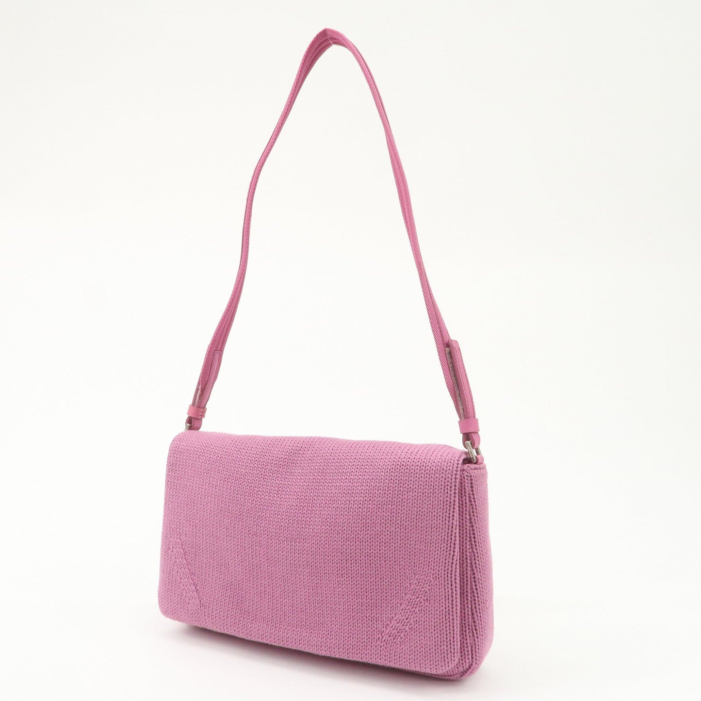 PRADA Wool Leather Shoulder Bag Lavender  d