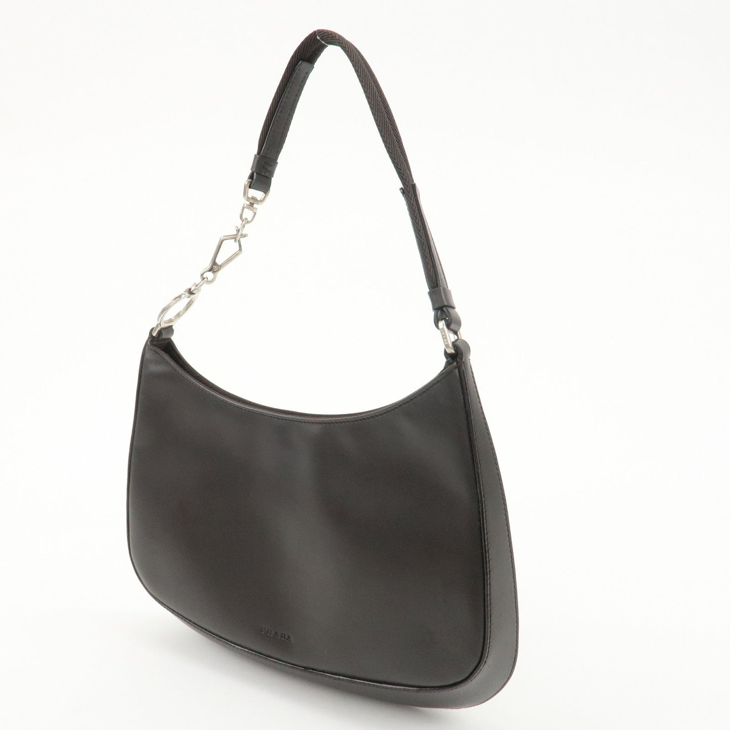PRADA Leather Cleo Shoulder Bag Dark Brown B11018  d