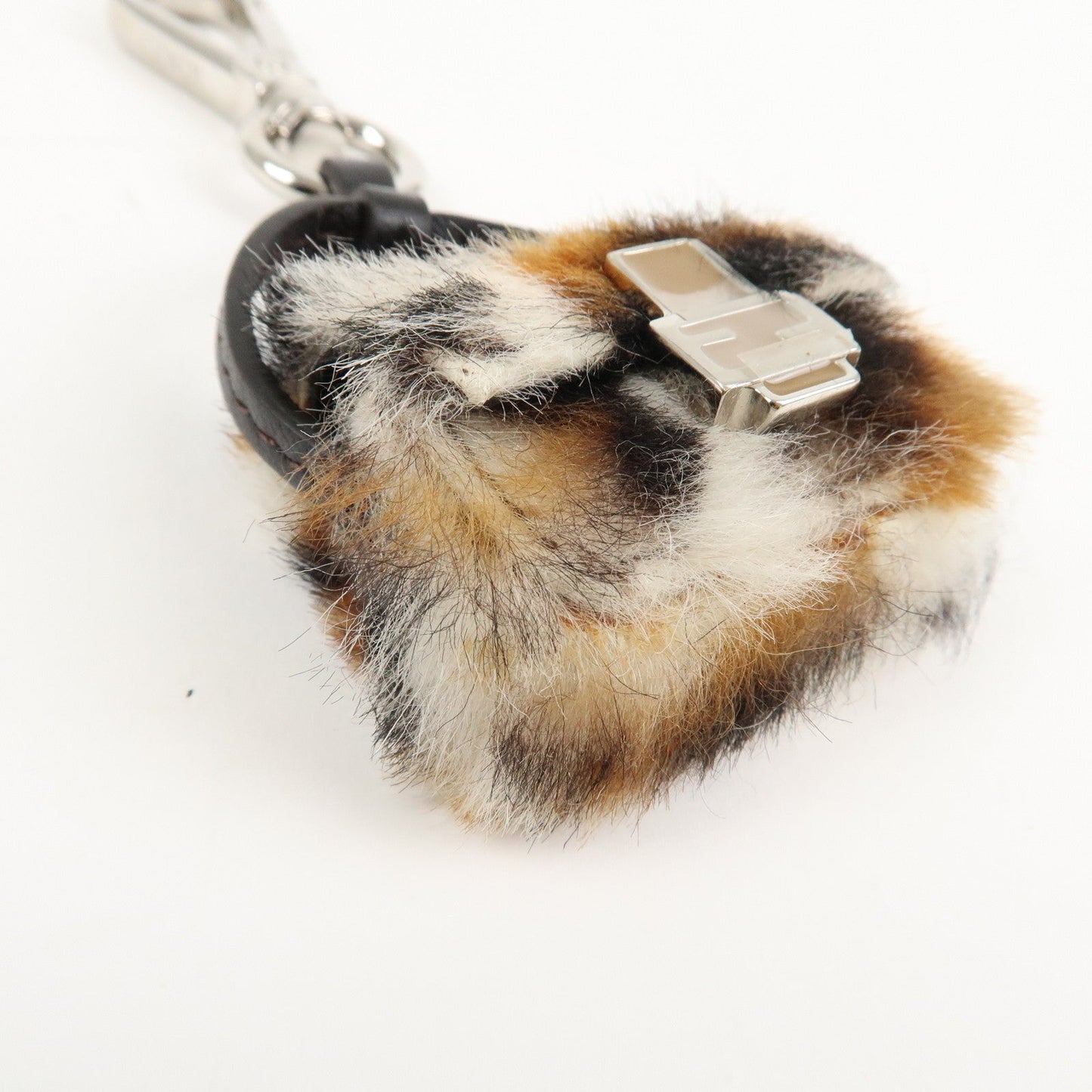 FENDI Pony Hair Leather Pico Baguette Charm Brown 7AS133  d