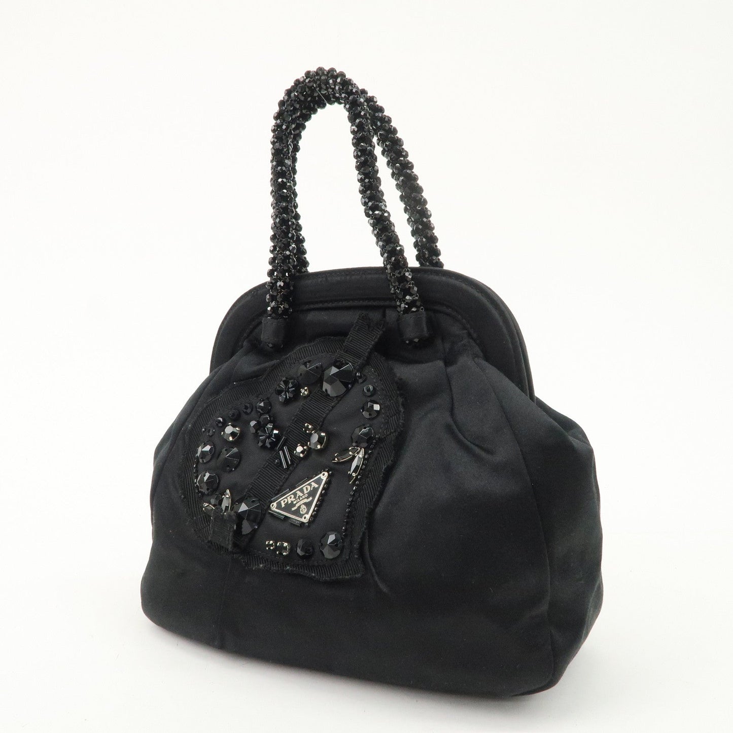 PRADA Evening Heart Satin Beaded Bijou Hand Bag BN1340  d