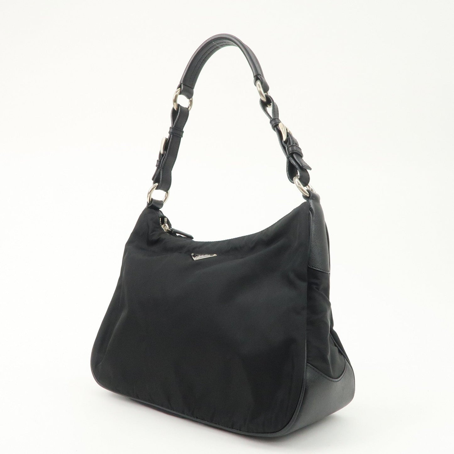 PRADA Nylon Leather Shoulder Bag Black BR2585  d
