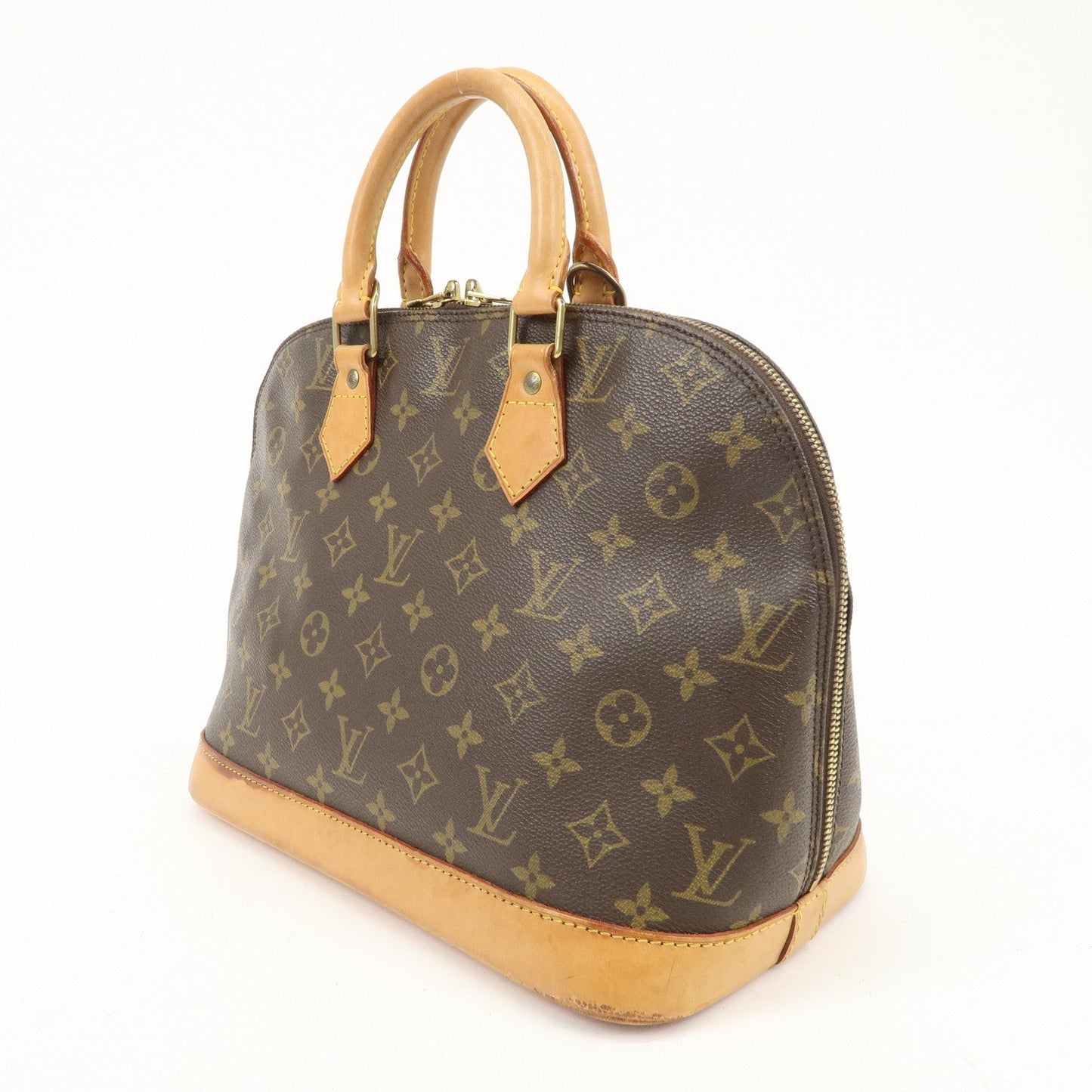 Louis Vuitton Monogram Alma Hand Bag Brown Gold Hardware M511300  d
