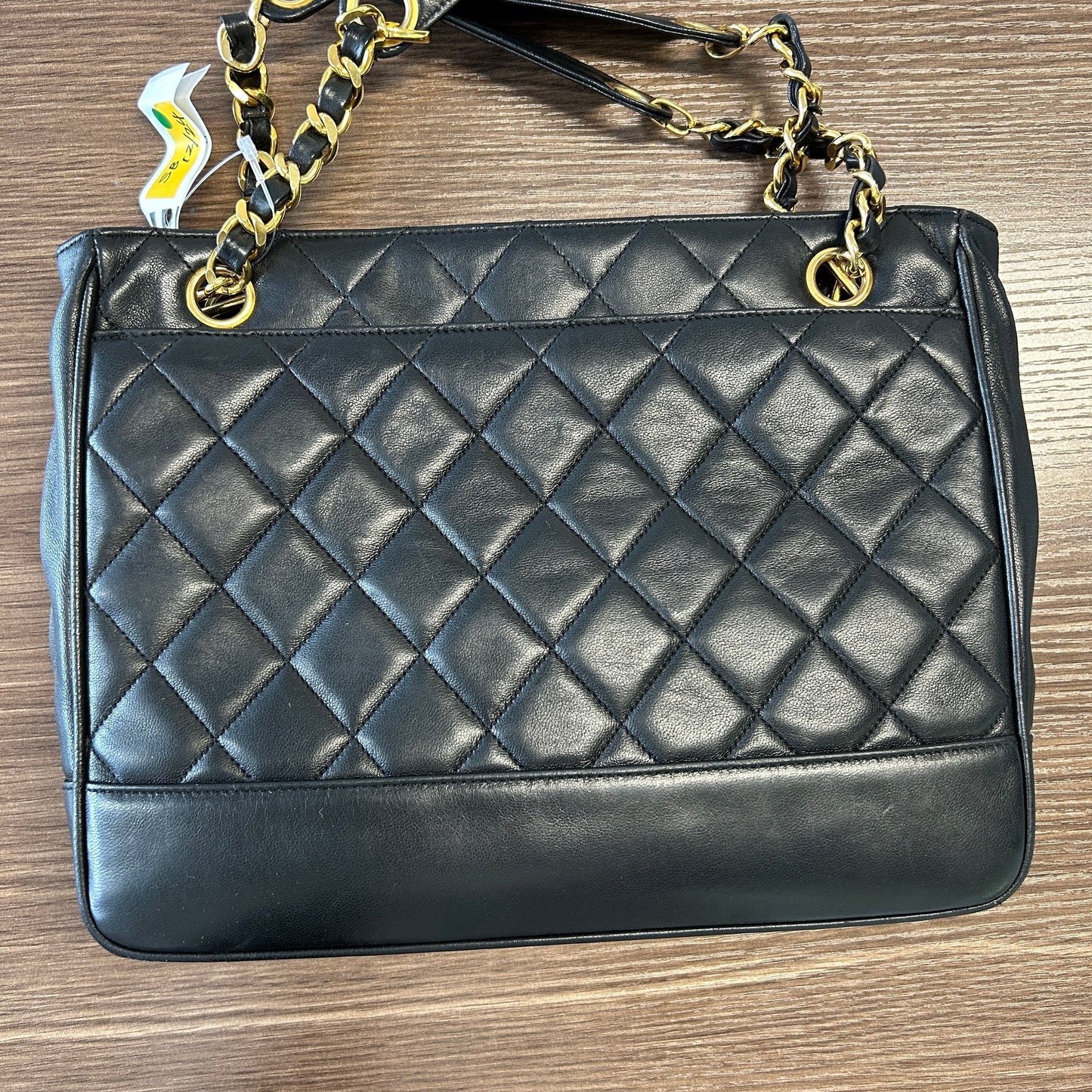 CHANEL | Bags | Chanel Cc Quilted Chain Shoulder Tote Bag Leather   Great Condition LB121662
