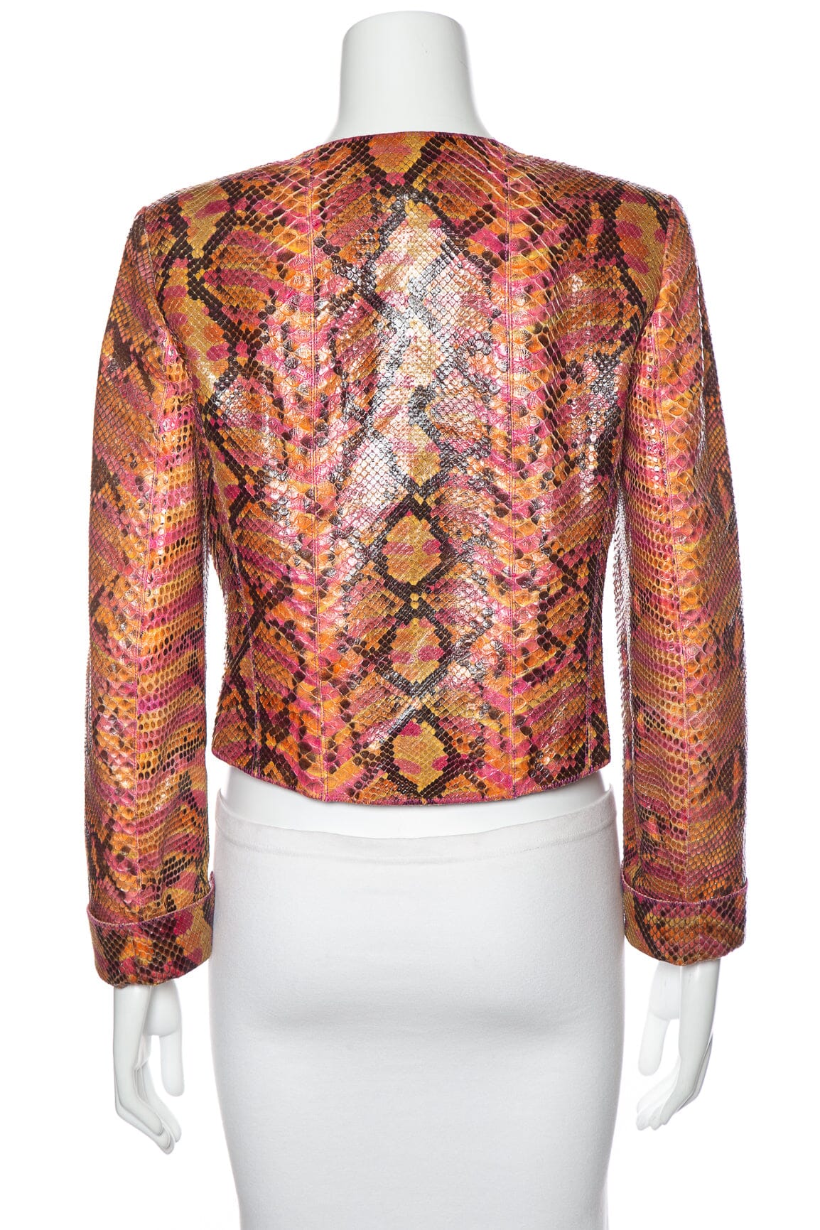 Chanel   2000 Multicolor Python Zip Up Jacket SZ 40