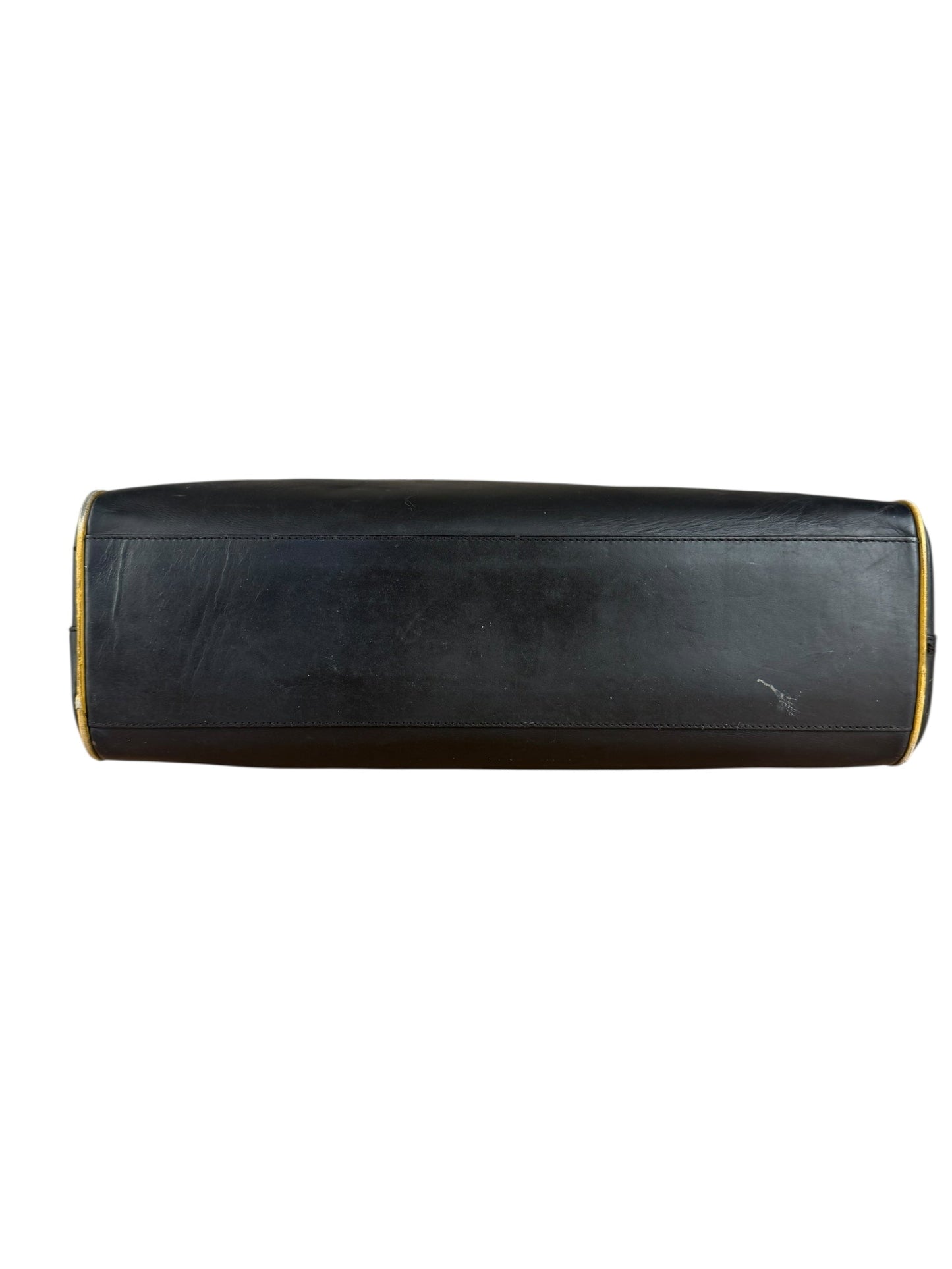 Prada   Dark Brown Leather Top Handle Bag