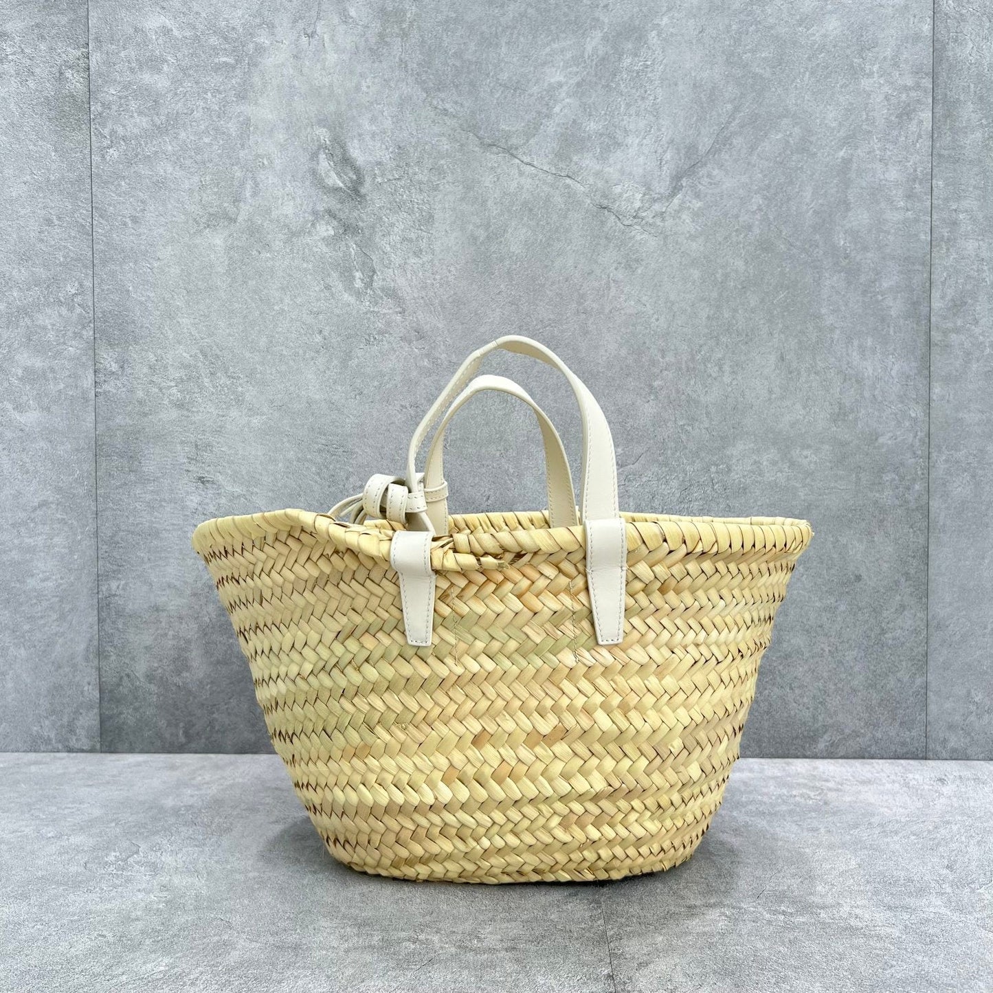 Top Quality Teen Triomphe Top Quality Classic Panier In Palm Leaves And Lizard White For Women 8in/20cm