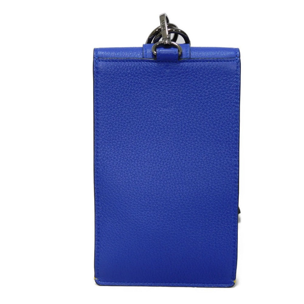 FENDI Shoulder Bag 7AS120 E1C  F1H8N Calf leather (embossed) Blue x Yellow x Red Tricolor Pochette Un d FF logo F is forever phone holder unisex(Unisex)