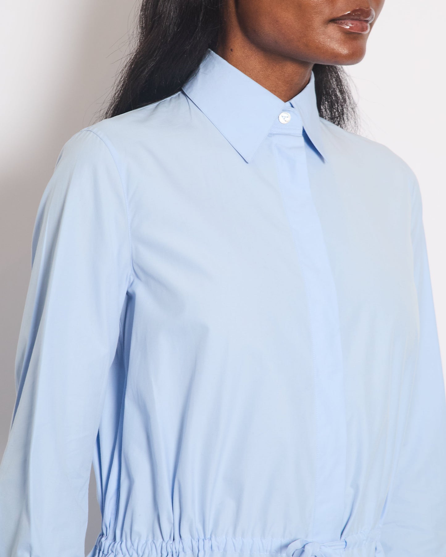 Ala•a Blue Long Sleeve Midi Dress with Back Cut Detail Size FR 36 (UK 8)