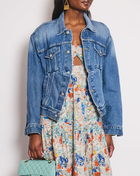 Balenciaga Blue Denim Button Down Jacket Size FR 34 (UK 6)