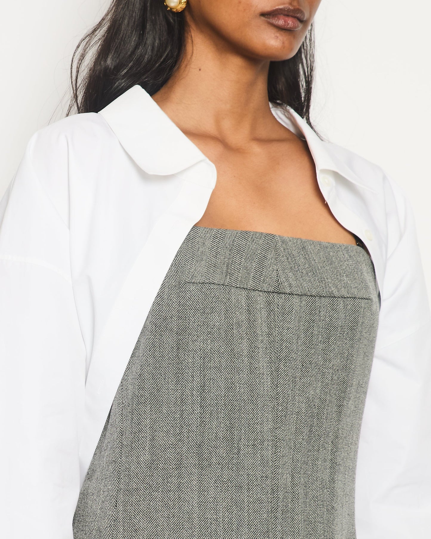 Alexander Wang Grey Two Piece Mini Dress with Detachable Shirt Set Size IT 42 (UK 6)