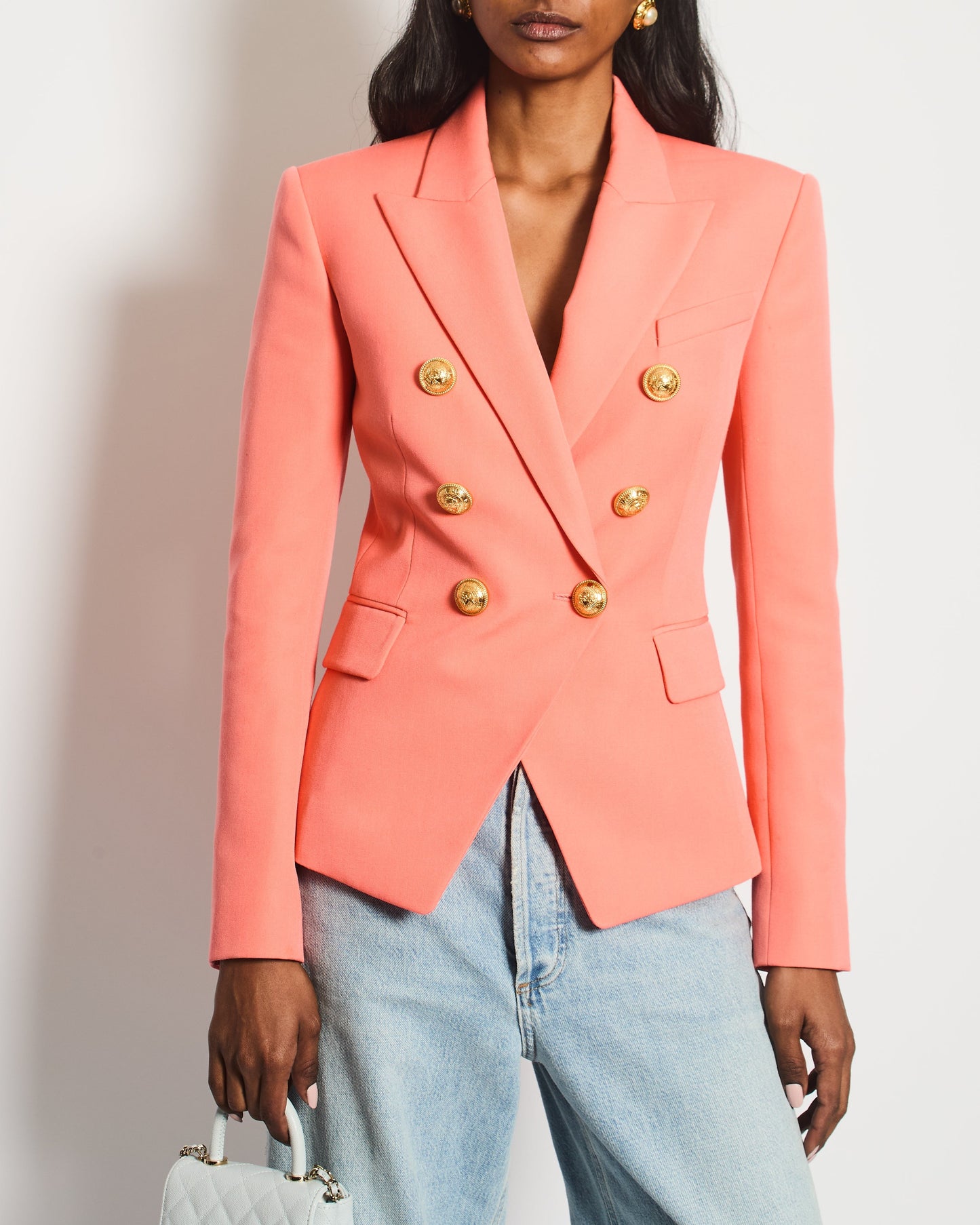 Balmain Coral Double Breasted Blazer Size FR 34 (UK 6)