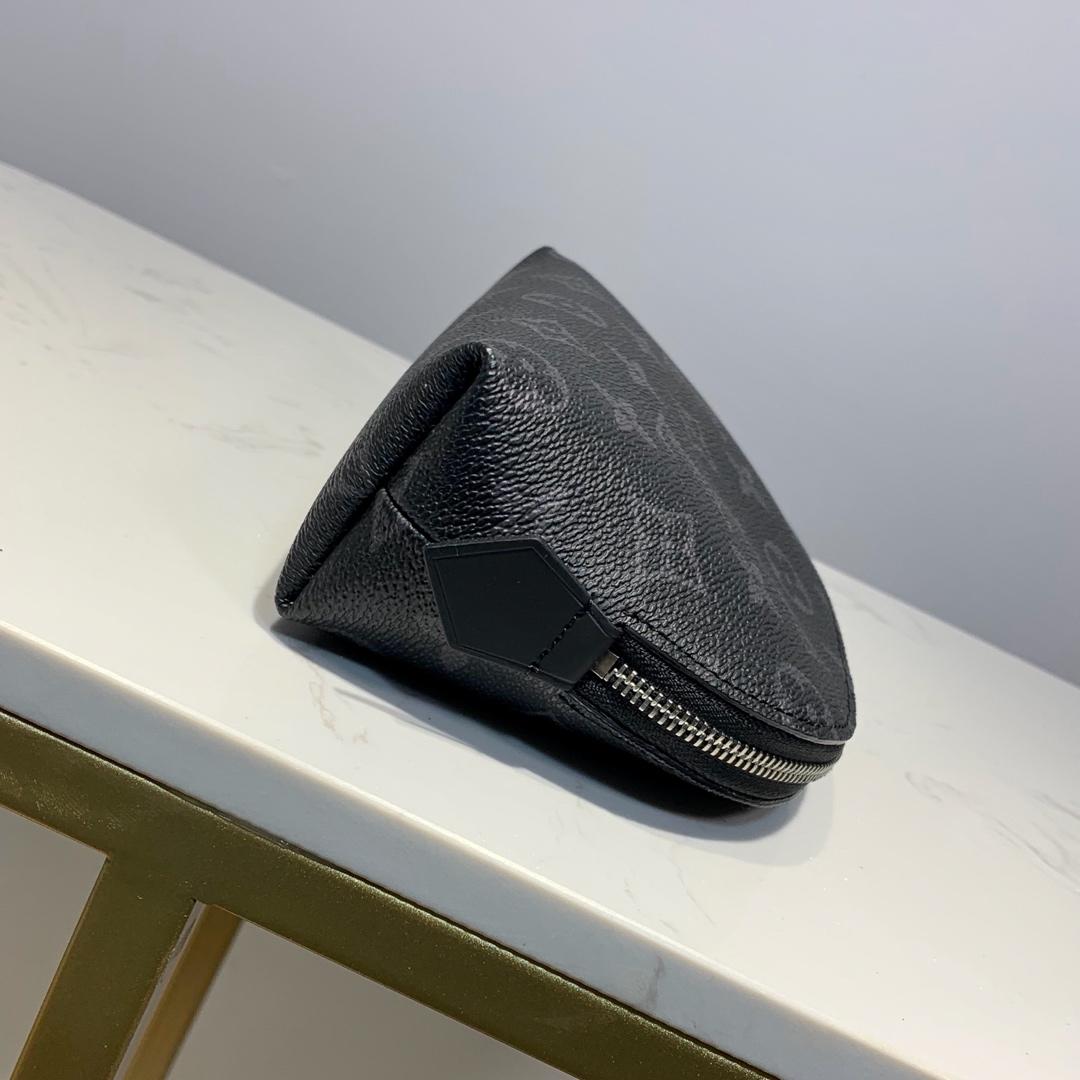 Top Quality Cosmetic Pouch PM Monogram Eclipse Canvas For Women, WoBags 7.5in/19cm Top Quality