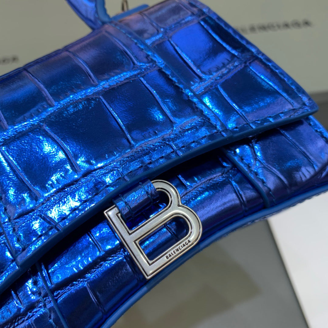 Top Quality Hourglass Mini Handbag With Chain In Light Blue, For Women,  Bags 4.7in/12cm