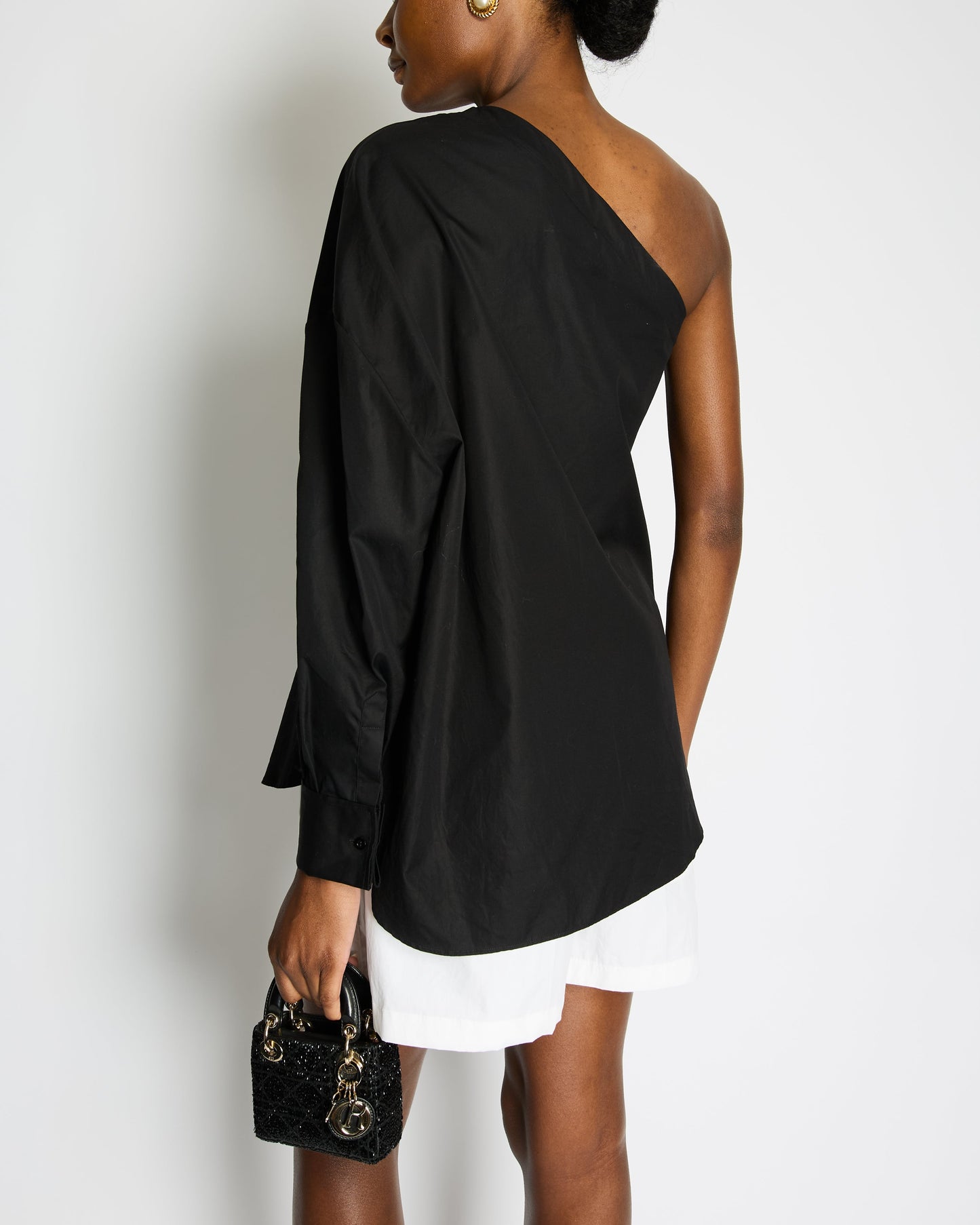 Christian Dior Black Cotton One Sleeve Top FR 38 (UK 10)