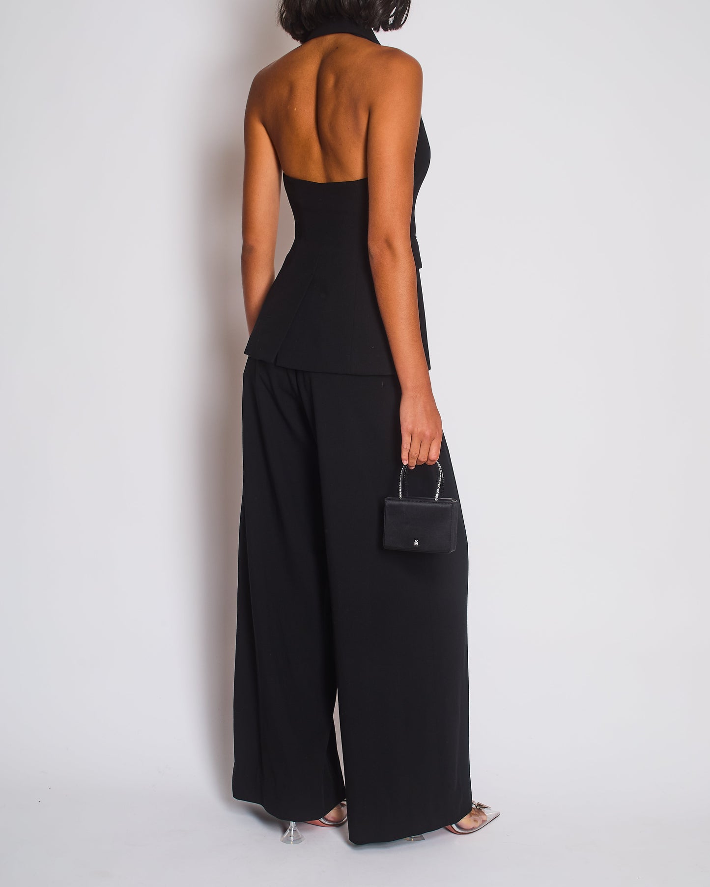A.L.C Black Tailored Waistcoat and Wide Leg Tro r Set Top Size US 0 (UK 4) Tro rs Size US 2 (UK 6)