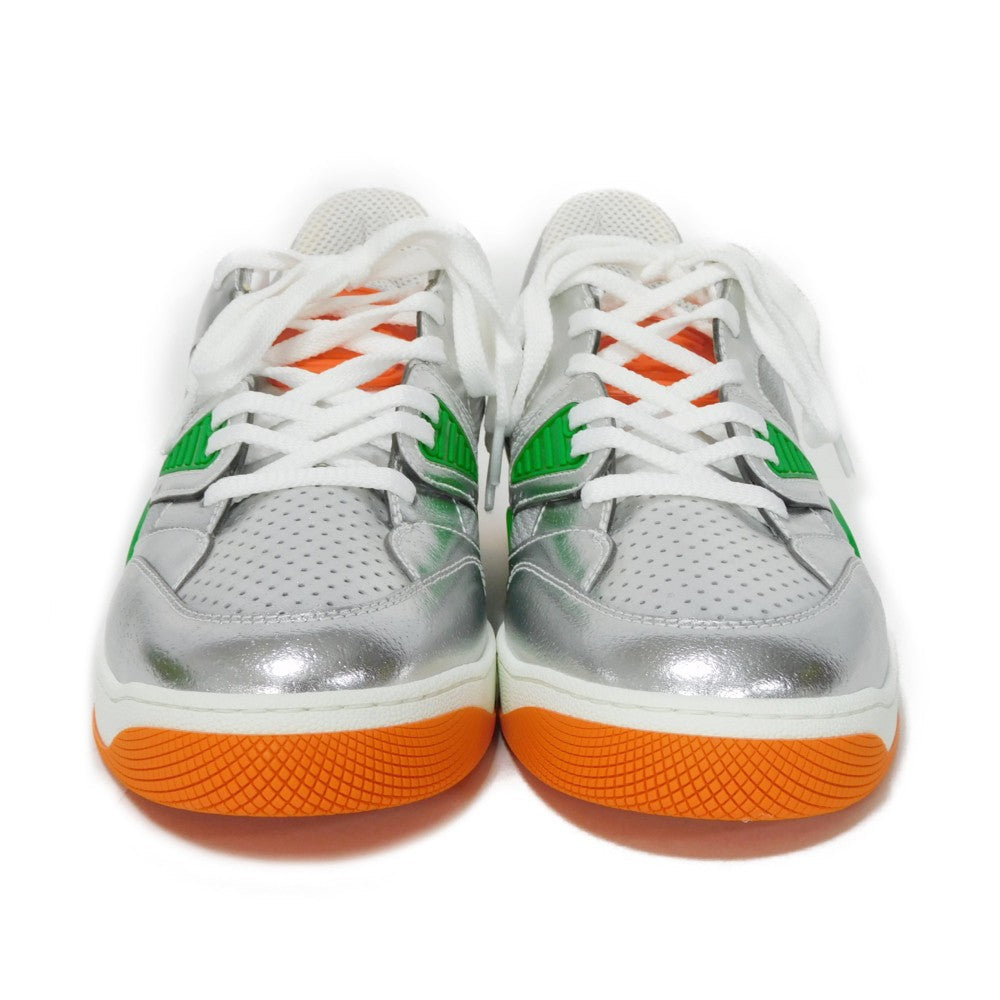 GUCCI sneakers 722429 AAA9I 8141 Fabric x rubber sole Silver Green Low Top Un d Interlocking G Good Game Basket mens 10