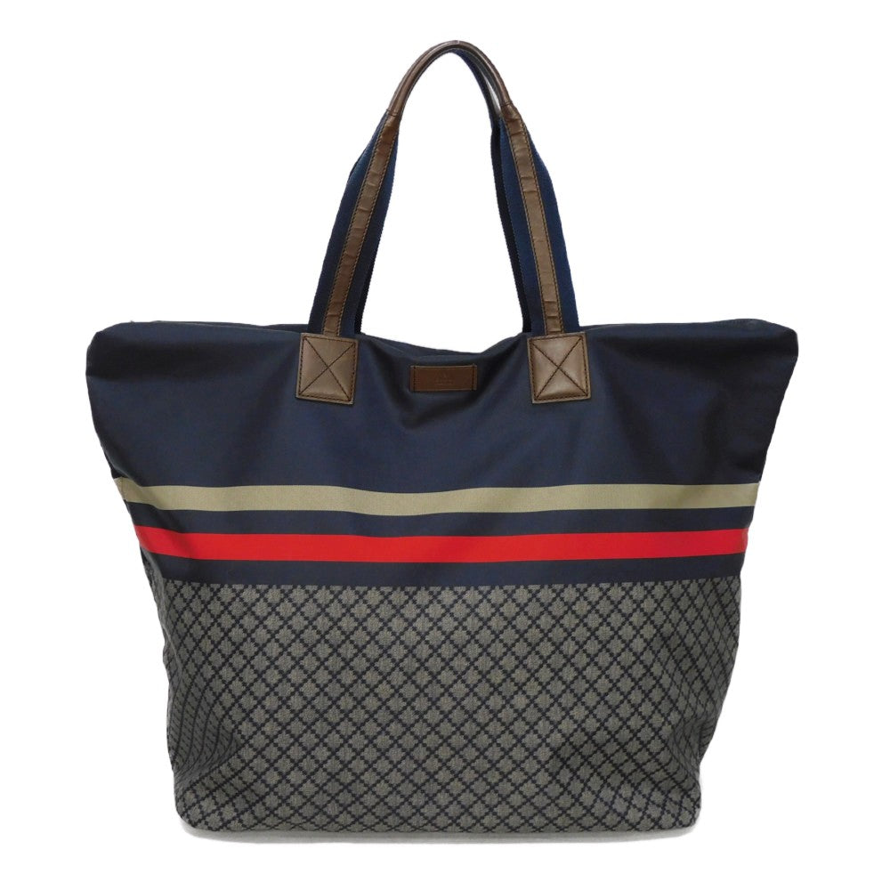 GUCCI Tote Bag 268106 F951N 8611 Nylon Navy x red web Diamante Tote mens