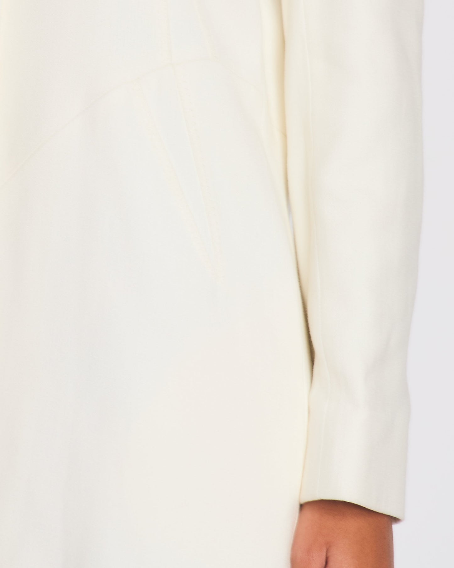 Christian Dior Cream   John Galliano Long Line Coat with Monogram Lining Detail Size FR 38 (UK 10)