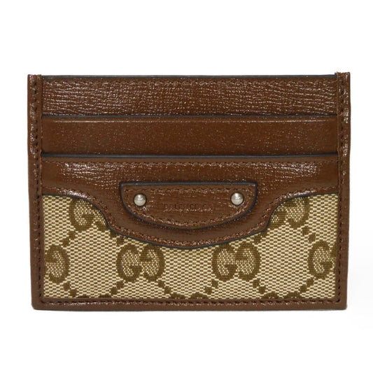 GUCCI Card Case 681709 GY5SN 8563 GG canvas x calf leather beige The Hacker Project GG Canvas Un d Balenciaga Neo Classic Card Holder unisex(Unisex)