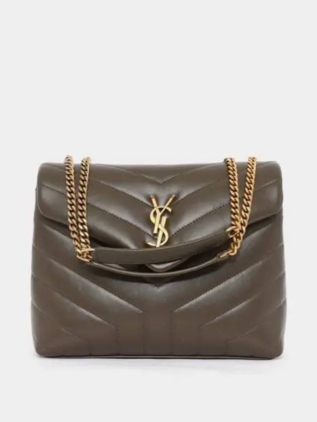 Luxury Saint Laurent Trending 2025 Bronze Monogram Loulou Matelasse Y Leather Small Shoulder Bag Brown