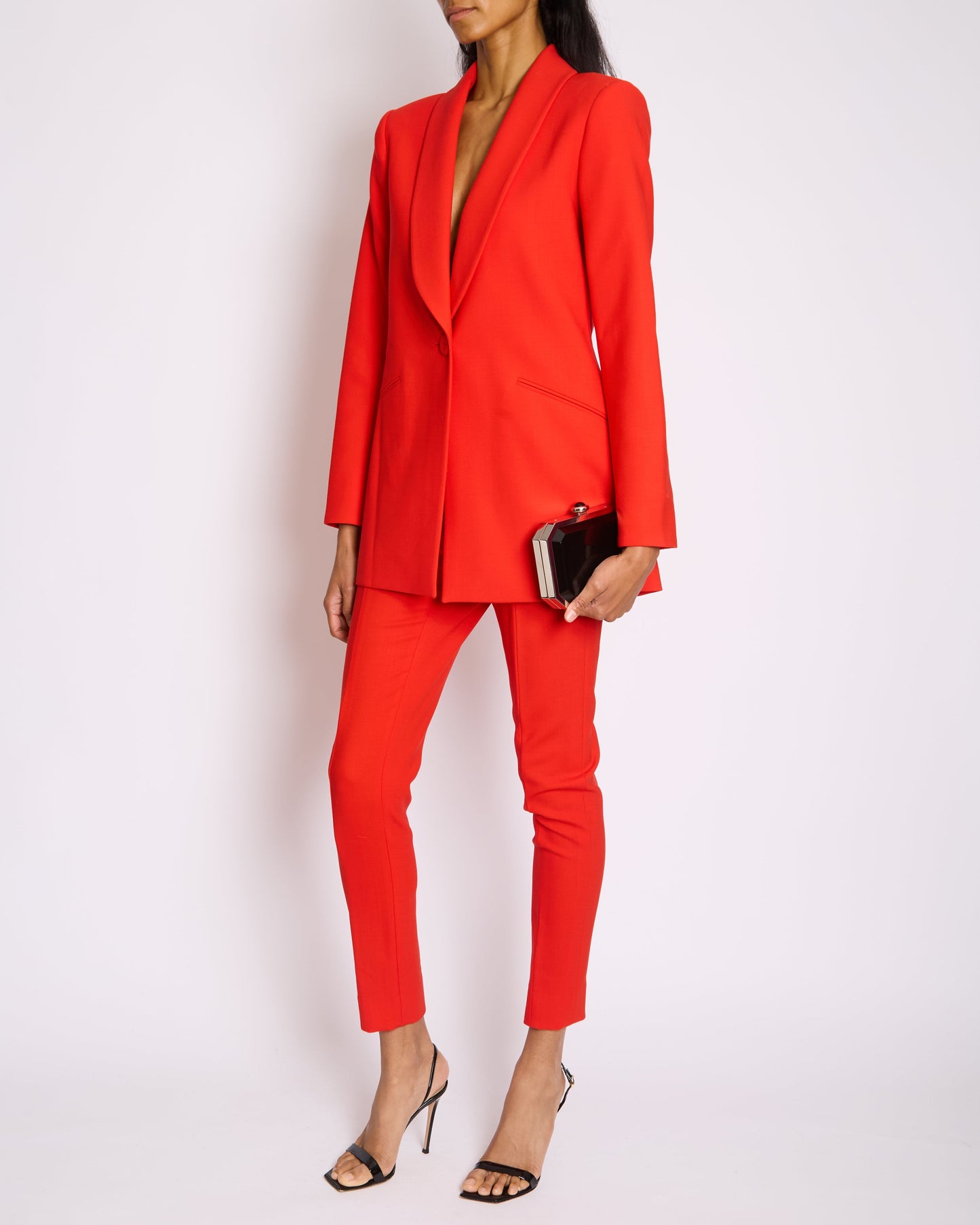 *CURRENT SEASON* Carolina Herrera Red Three Piece Tro rs, Jacket and Blo  Set Size US 0 (UK 4)