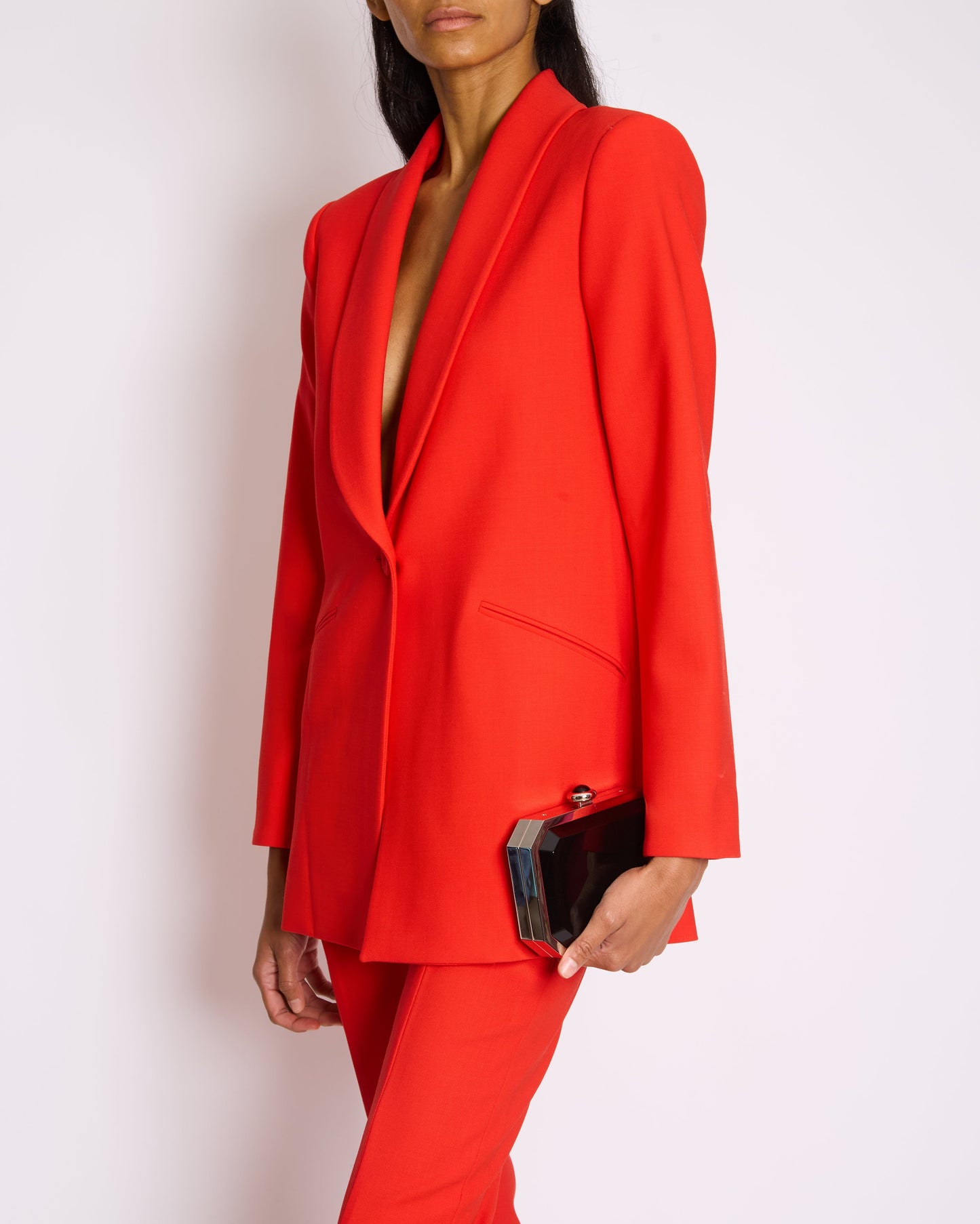 *CURRENT SEASON* Carolina Herrera Red Three Piece Tro rs, Jacket and Blo  Set Size US 0 (UK 4)